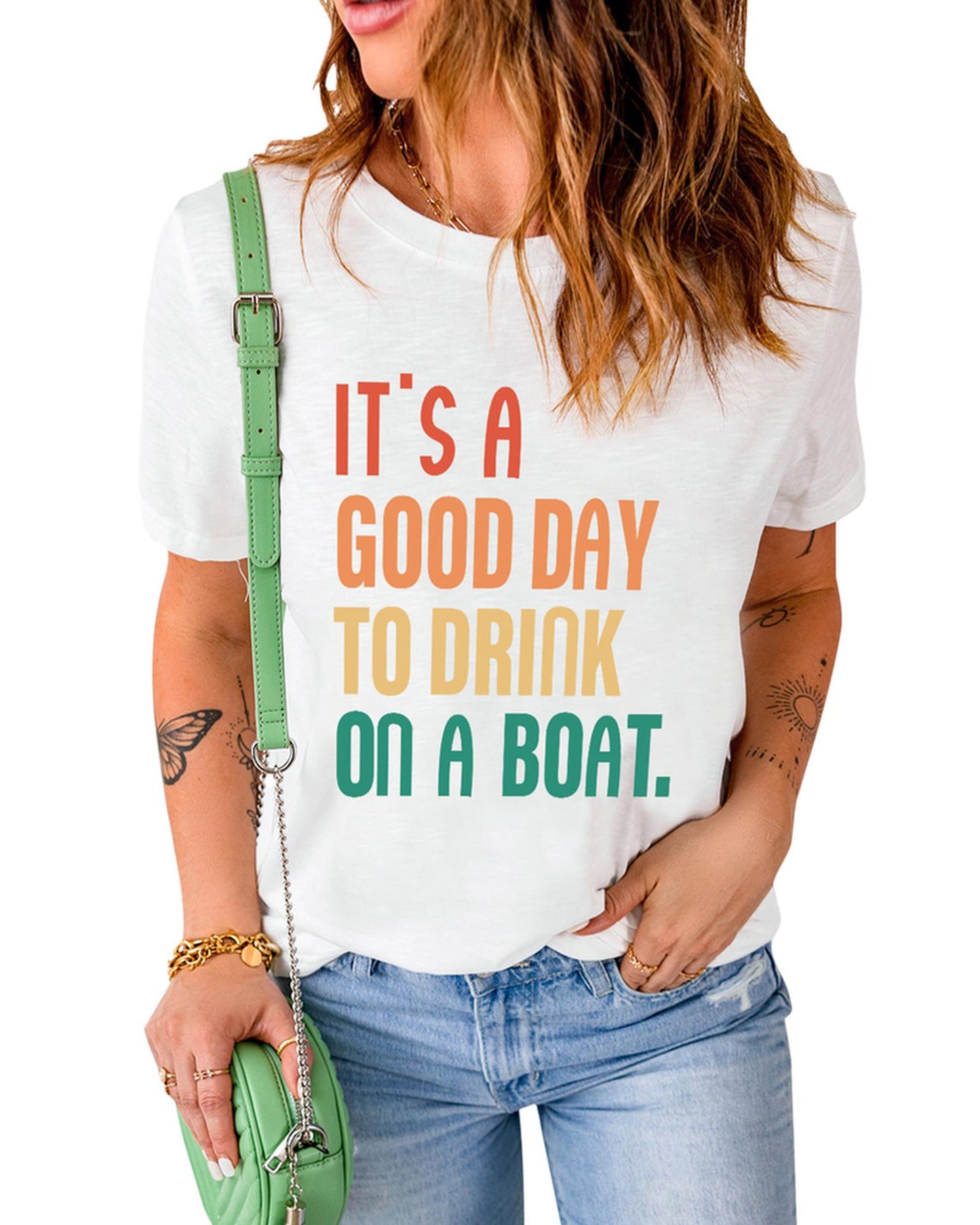 Azura Exchange Good Day Boat Letters T-Shirt - 2XL