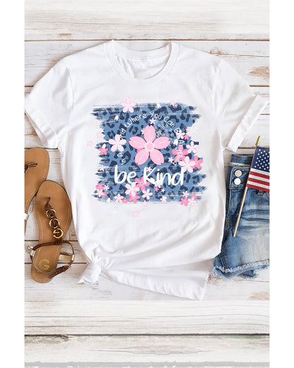 Azura Exchange Cherry Blossoms Leopard Print T-Shirt - L