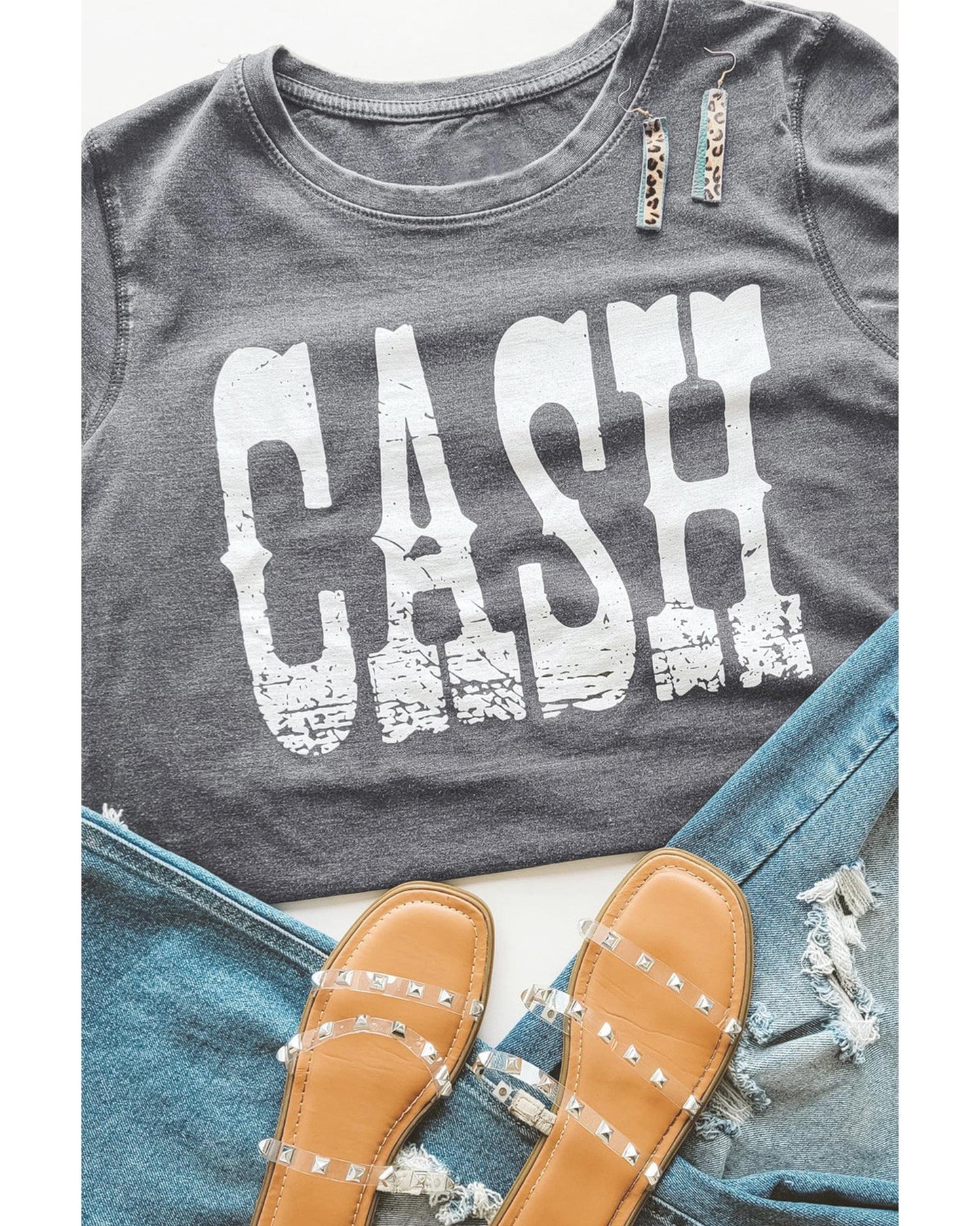 Azura Exchange CASH Letter Print Tee - S