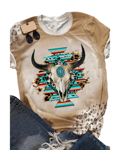 Azura Exchange Western Aztec Print Crewneck T-Shirt - XL