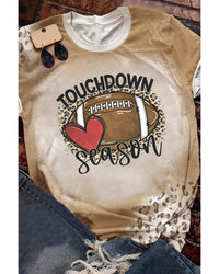 Azura Exchange Touchdown Season Rugby Graphic Leopard Tee - S