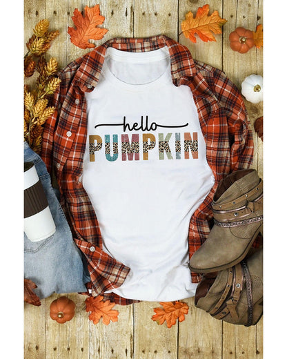 Azura Exchange Pumpkin Leopard Graphic Casual Tee - 2XL