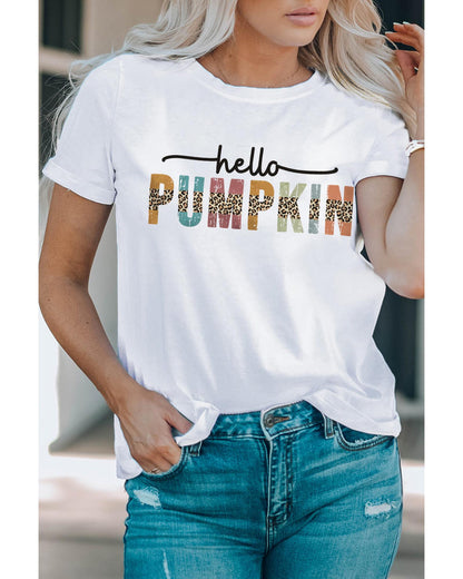 Azura Exchange Pumpkin Leopard Graphic Casual Tee - 2XL