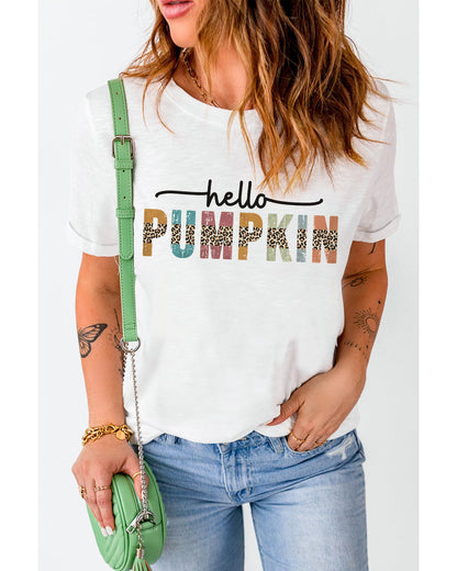 Azura Exchange Pumpkin Leopard Graphic Casual Tee - 2XL