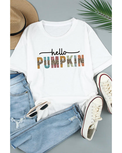 Azura Exchange Pumpkin Leopard Graphic Casual Tee - 2XL