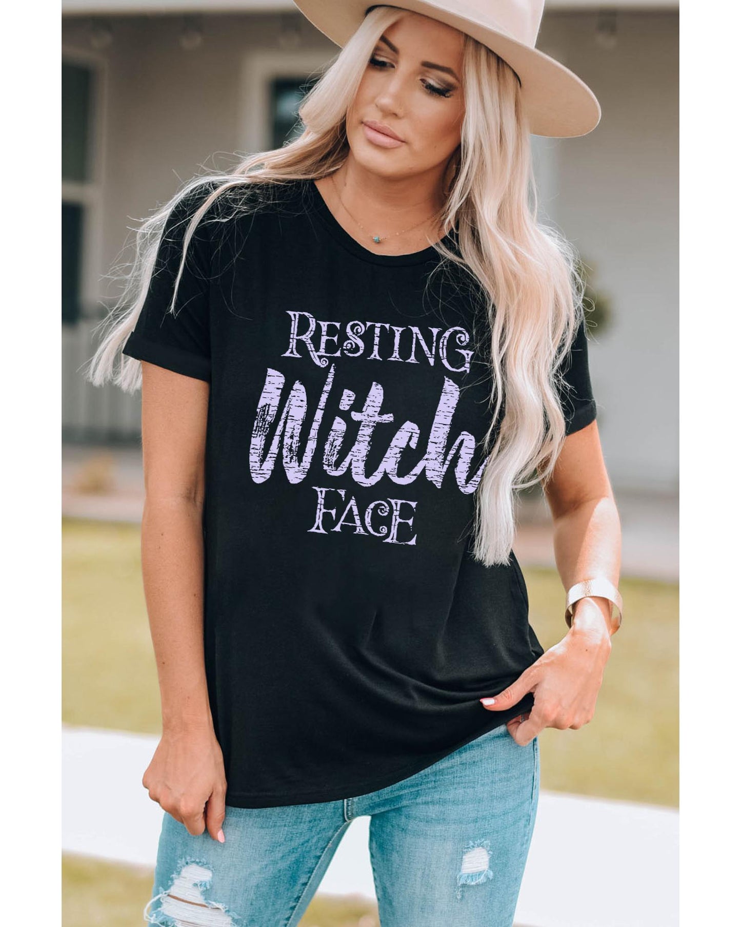 Azura Exchange Resting Witch Face Graphic Tee - XL