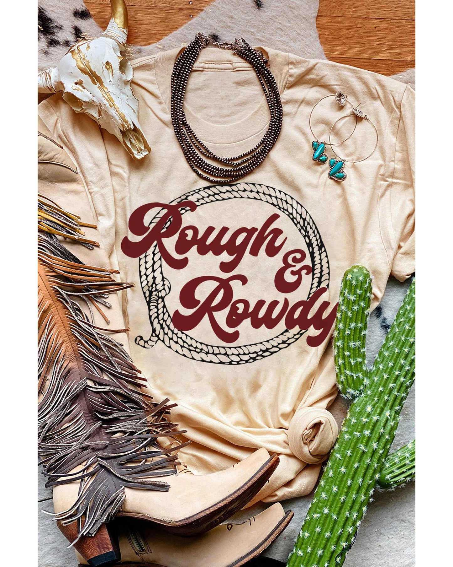 Azura Exchange Rough & Rowdy Rope Print Short Sleeve T-Shirt - XL