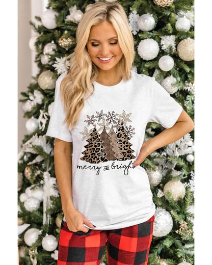 Azura Exchange Leopard Christmas Tree Graphic Print T-Shirt - 2XL