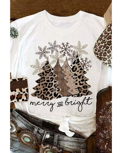 Azura Exchange Leopard Christmas Tree Graphic Print T-Shirt - 2XL