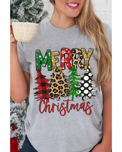 Azura Exchange Christmas Tree Pattern Crew Neck Graphic Tee - 2XL