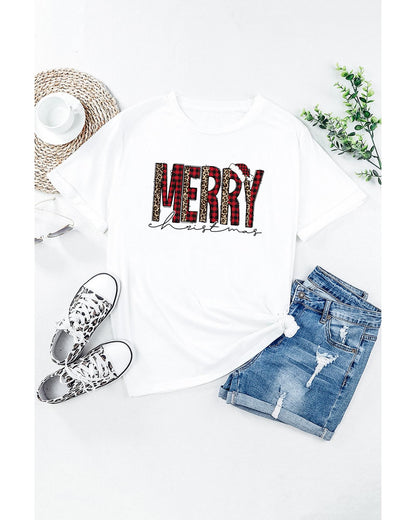 Azura Exchange Plaid Leopard Print Short Sleeve T Shirt - 2XL