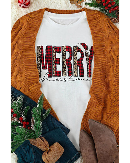 Azura Exchange Plaid Leopard Print Short Sleeve T Shirt - 2XL