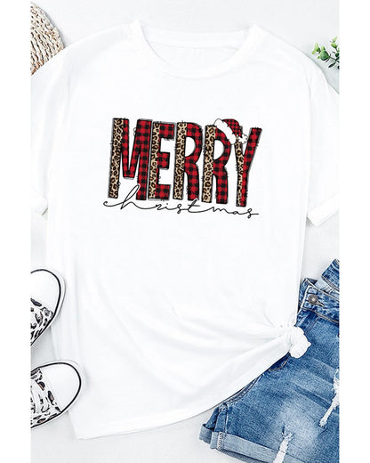 Azura Exchange Plaid Leopard Print Short Sleeve T Shirt - 2XL