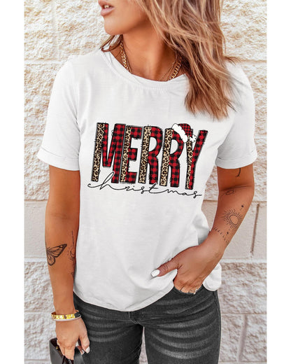 Azura Exchange Plaid Leopard Print Short Sleeve T Shirt - 2XL