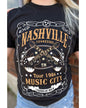 Azura Exchange NASHVILLE Letter Guitar Print Tee - M