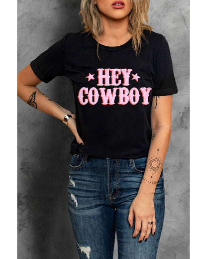 Azura Exchange Cowboy Letters Crew Neck T-shirt - S