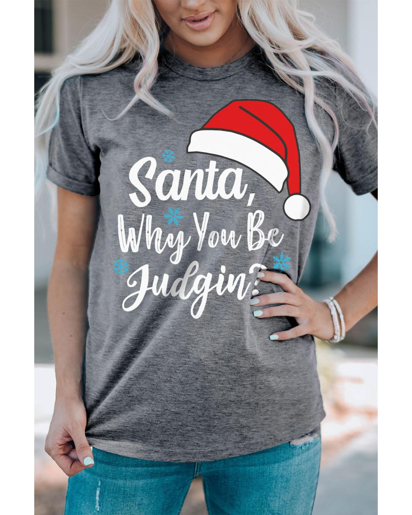 Azura Exchange Santa Hat Snowflake Tee - 2XL