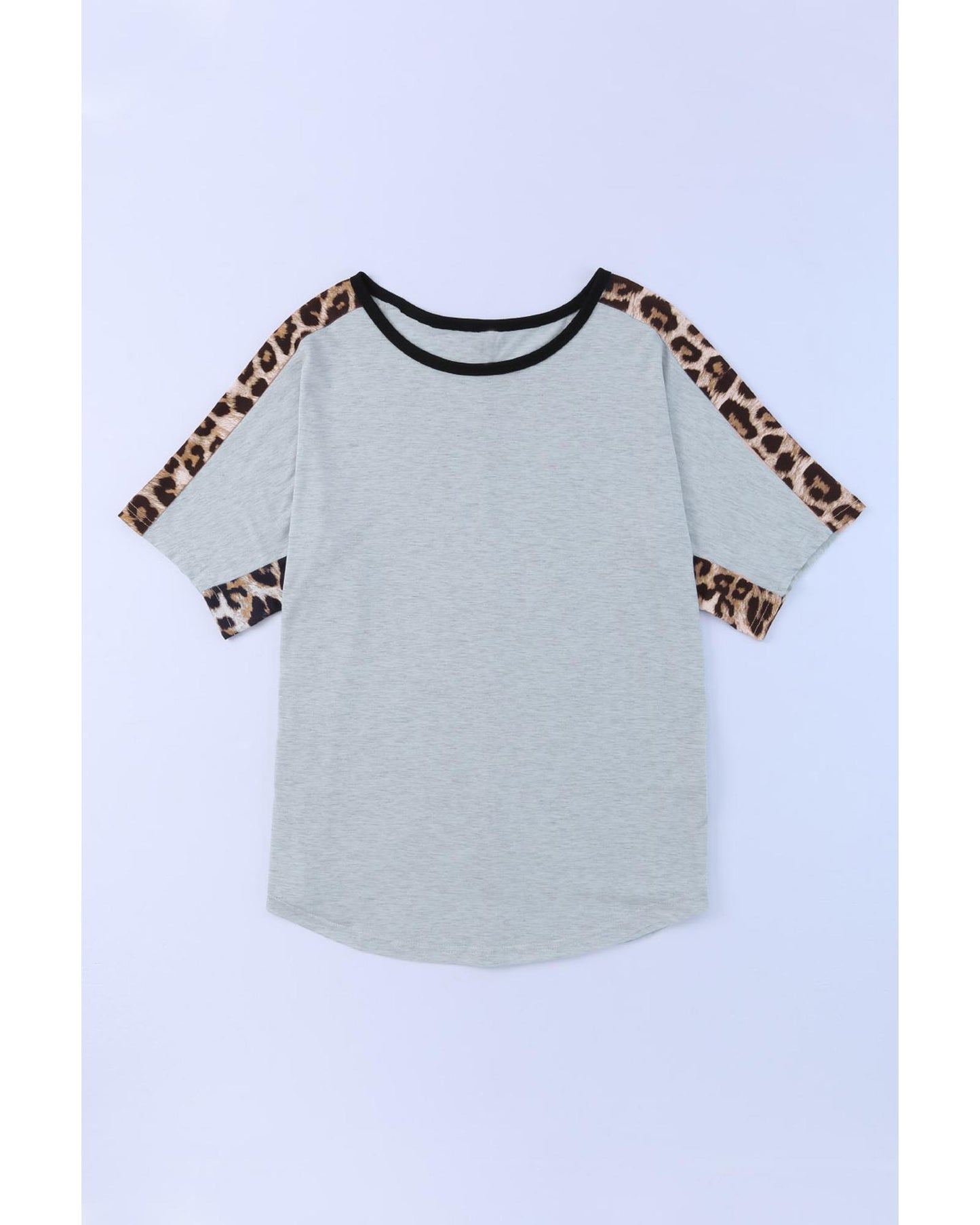 Azura Exchange Leopard Splicing O-neck Short Sleeve T Shirt - XL