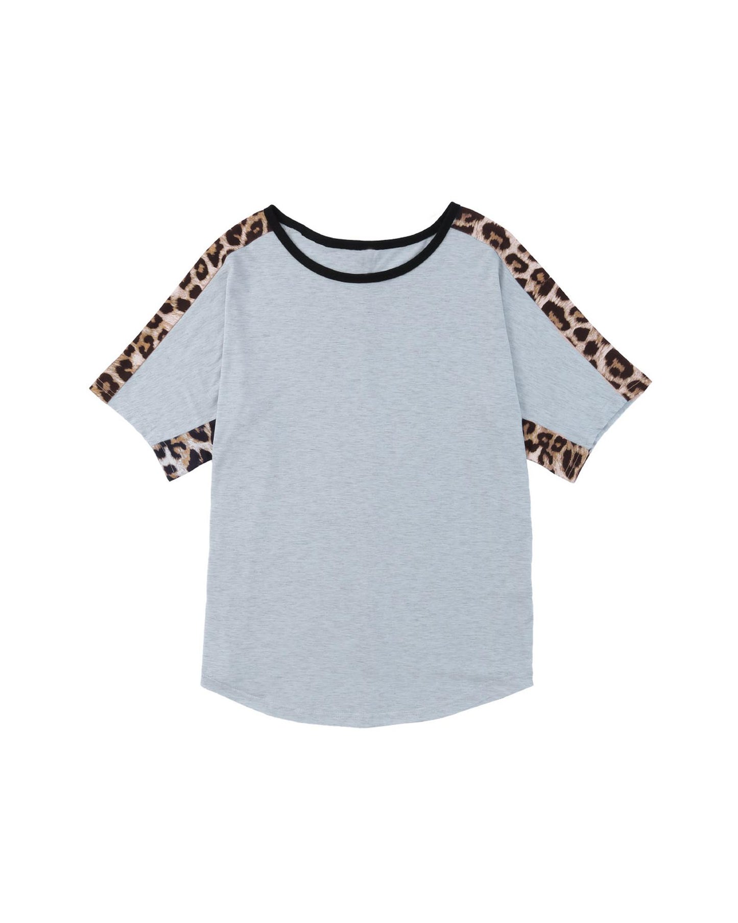 Azura Exchange Leopard Splicing O-neck Short Sleeve T Shirt - XL