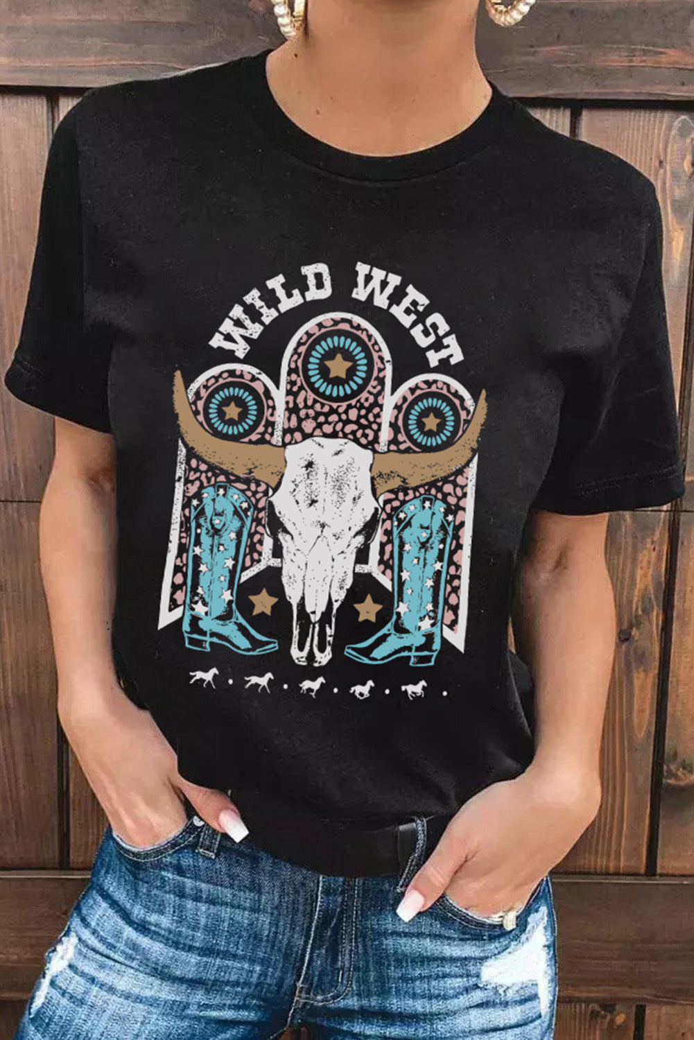 Azura Exchange Steer Skull Graphic Print T-Shirt - 2XL