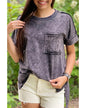 Azura Exchange Mineral Wash Pocketed Tee with Slits - M