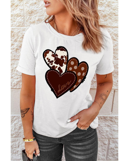 Azura Exchange Heart Print T-shirt - 2XL