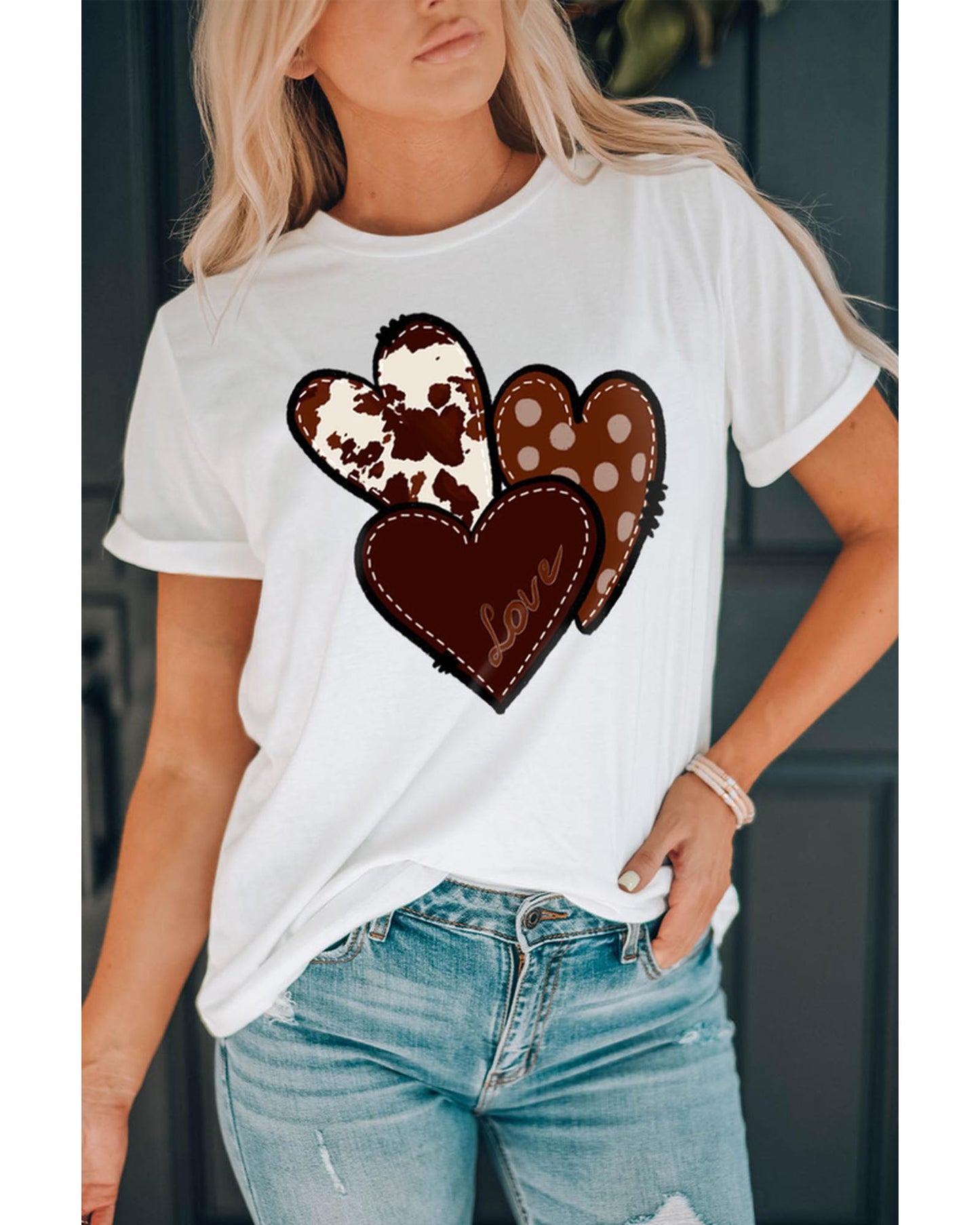 Azura Exchange Heart Print T-shirt - 2XL