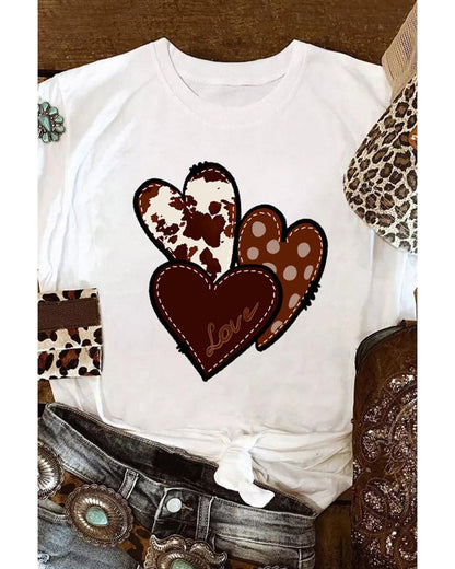 Azura Exchange Heart Print T-shirt - M