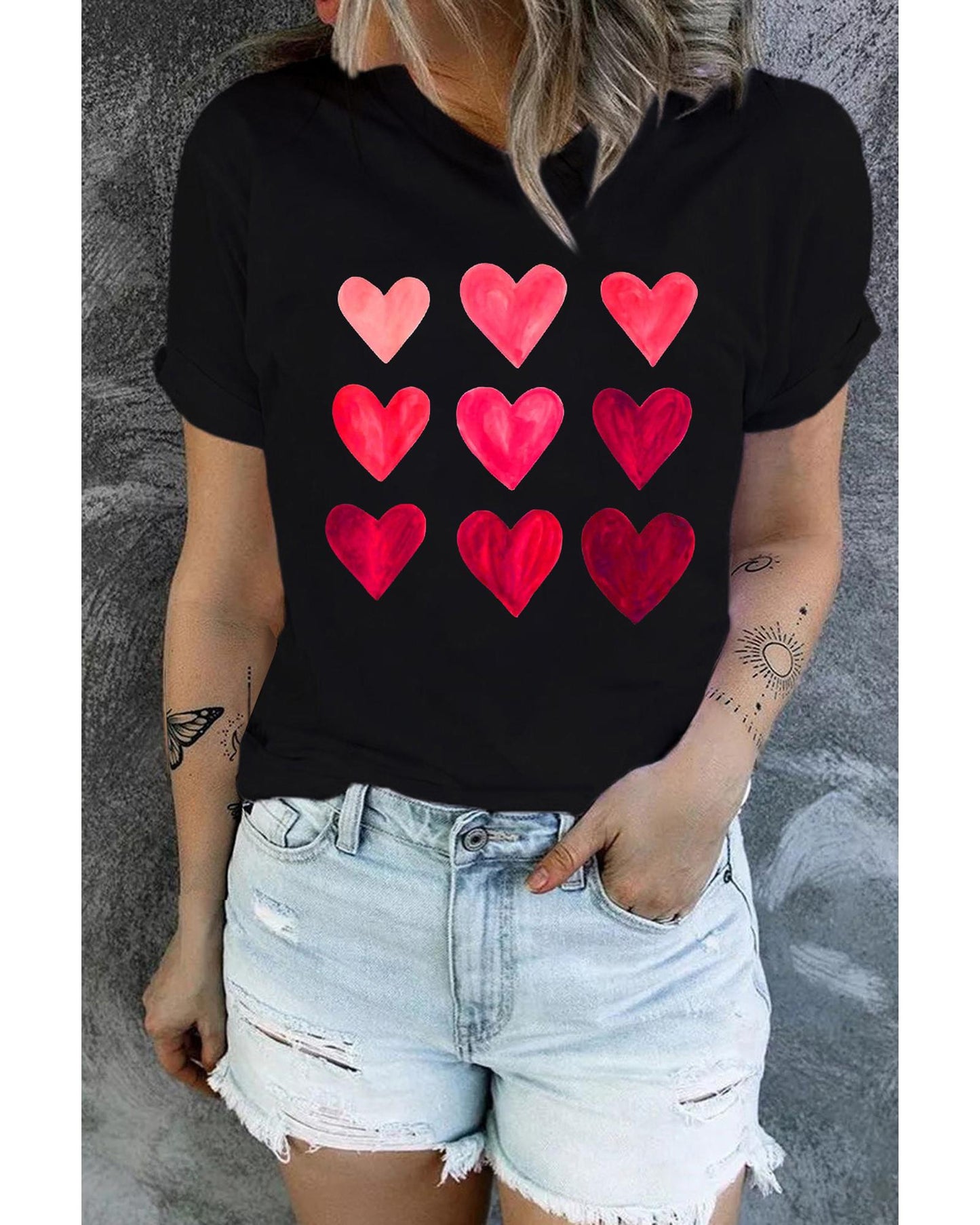 Azura Exchange Heart Graphic Tee for Valentines Day - XL