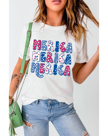 Azura Exchange Graphic Tee with MERICA Flag Element - M