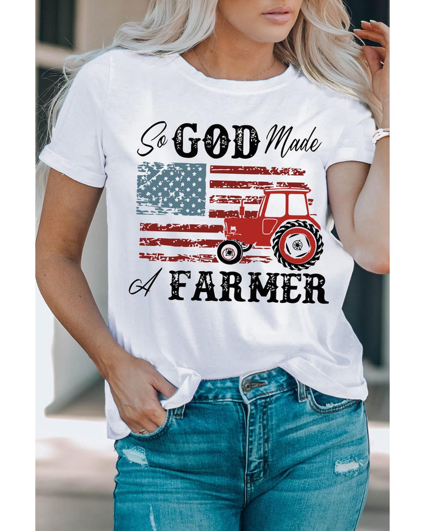 Azura Exchange Graphic Tee with a Farmer-inspired Design - L