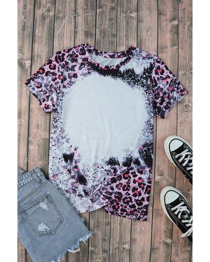 Azura Exchange Leopard Print Bleached Tee - L