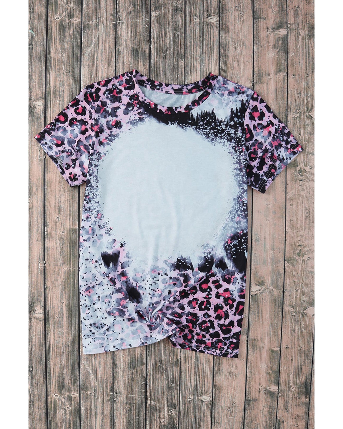 Azura Exchange Leopard Print Bleached Tee - L