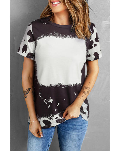 Azura Exchange Tie Dye Bleached Crew Neck T-Shirt - L