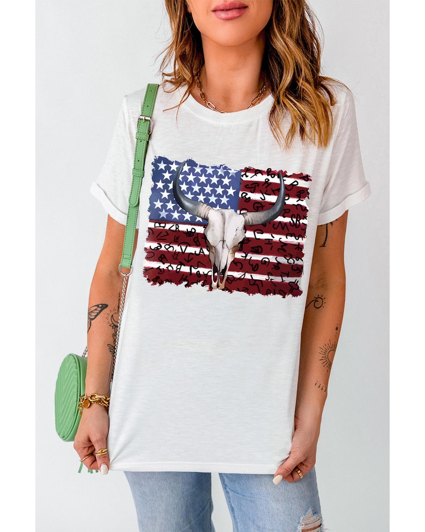 Azura Exchange American Flag Graphic Tee - M