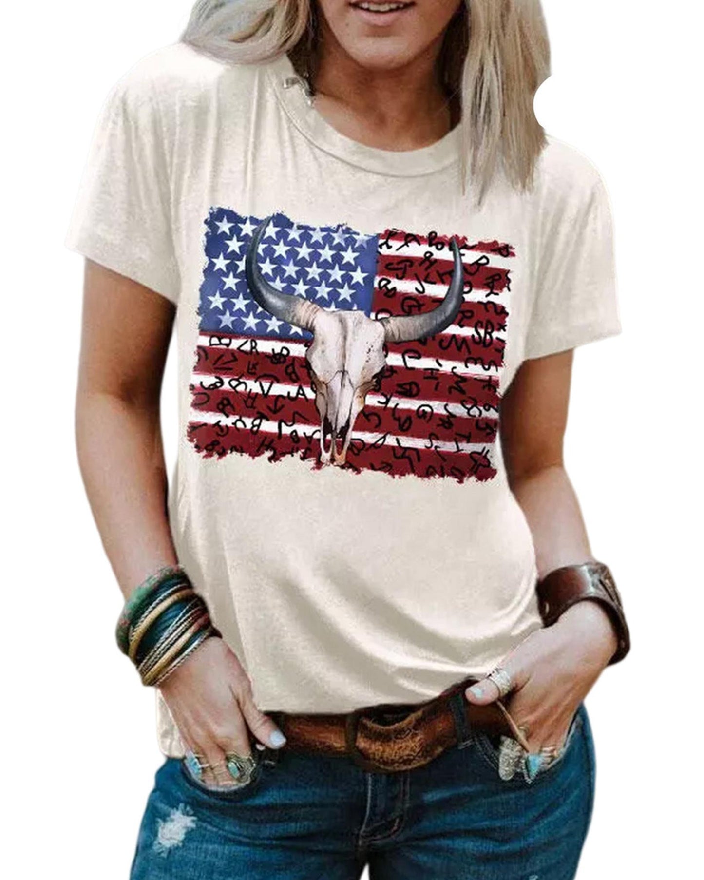 Azura Exchange American Flag Graphic Tee - M