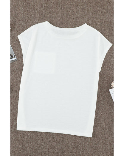 Azura Exchange Pocketed Tee with Side Slits - S