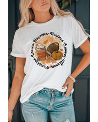 Azura Exchange Pumpkin Rugby Graphic Print Tee - L