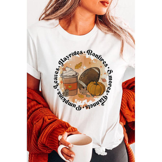 Azura Exchange Pumpkin Rugby Graphic Print Tee - M