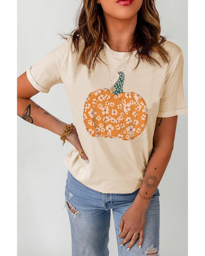 Azura Exchange Floral Pumpkin Graphic Tee - 2XL