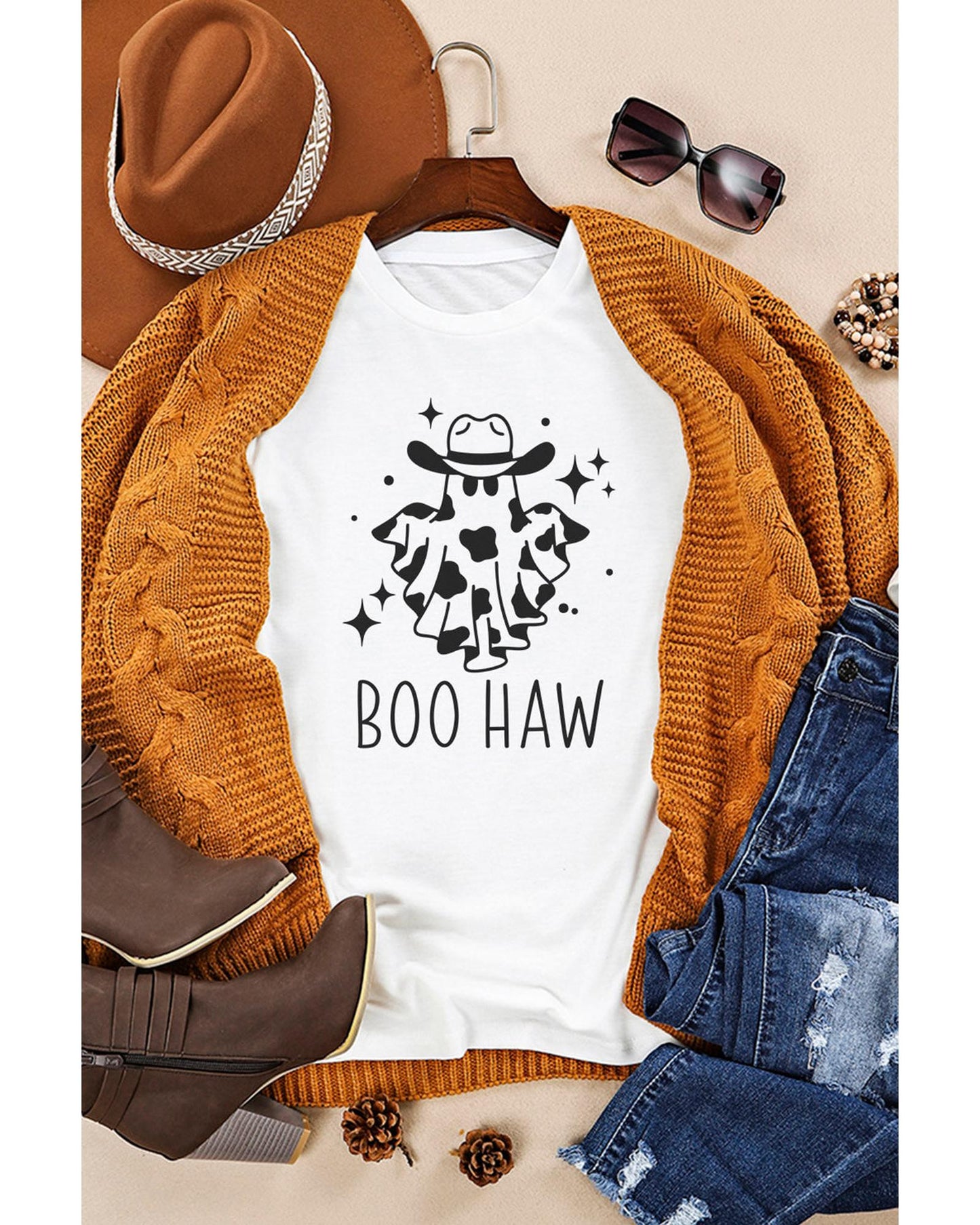 Azura Exchange BOO HAW Graphic Crew Neck Tee - M