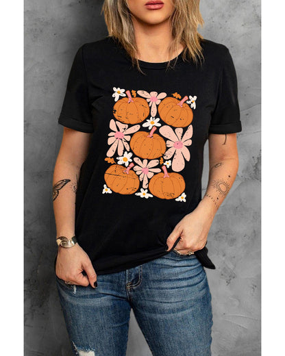 Azura Exchange Pumpkin Flower Square Graphic Tee - 2XL