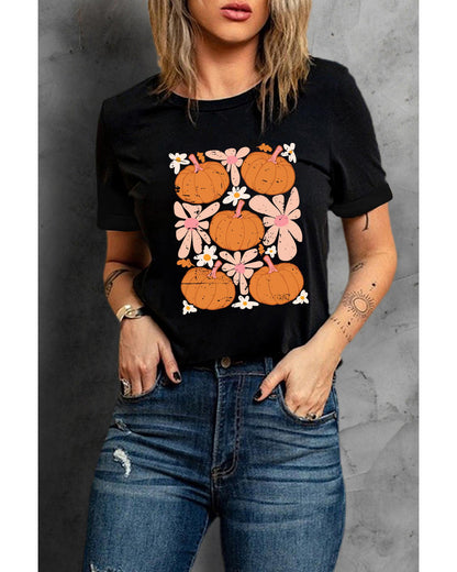 Azura Exchange Pumpkin Flower Square Graphic Tee - 2XL