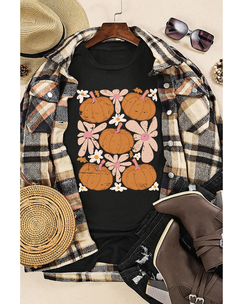 Azura Exchange Pumpkin Flower Square Graphic Tee - S