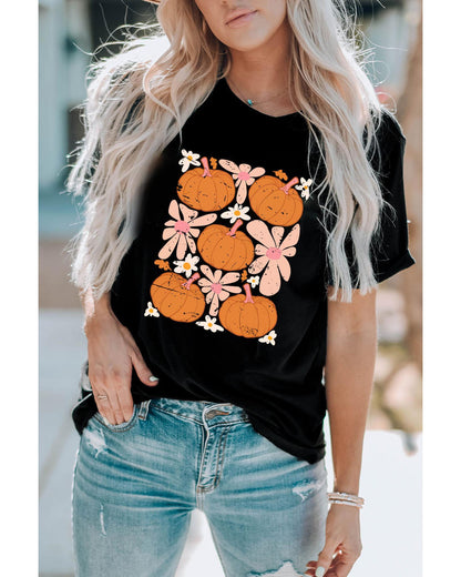 Azura Exchange Pumpkin Flower Square Graphic Tee - XL