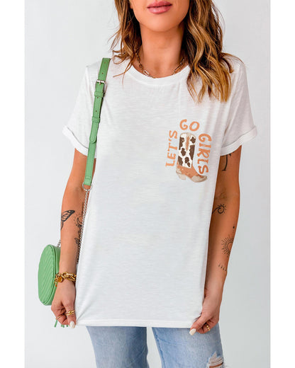 Azura Exchange Double-Side Cowboy Hat & Boots Graphic Tee - S