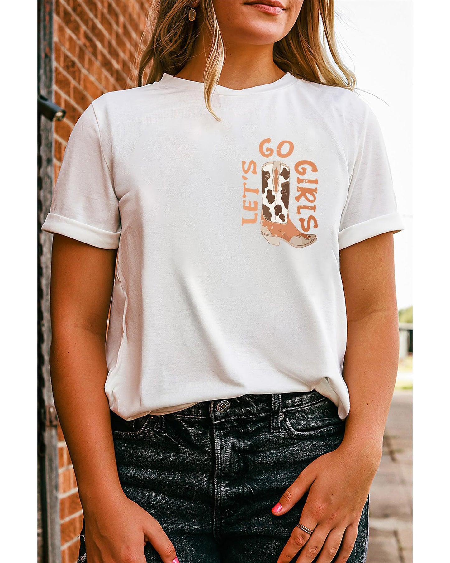 Azura Exchange Double-Side Cowboy Hat & Boots Graphic Tee - S