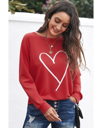 Azura Exchange Heart Graphic Sweatshirt - L