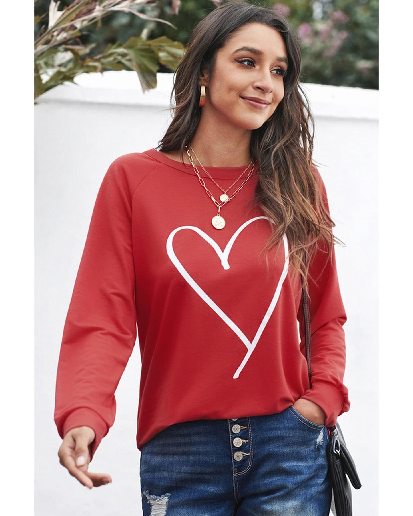 Azura Exchange Heart Graphic Sweatshirt - L