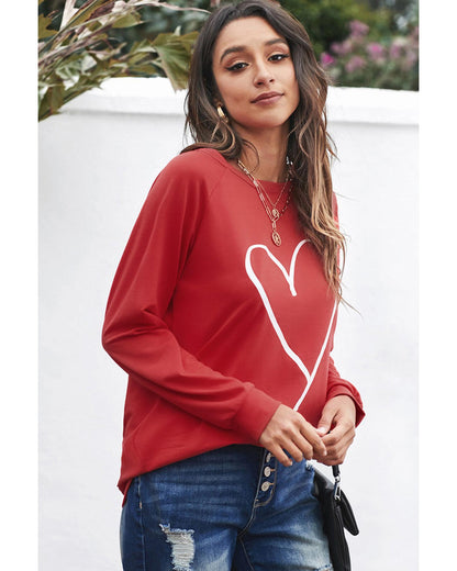 Azura Exchange Heart Graphic Sweatshirt - L